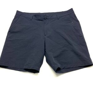 Under Armour UA Matchplay Chino Shorts Mens 42 Navy Flat Front Mid Rise Pockets